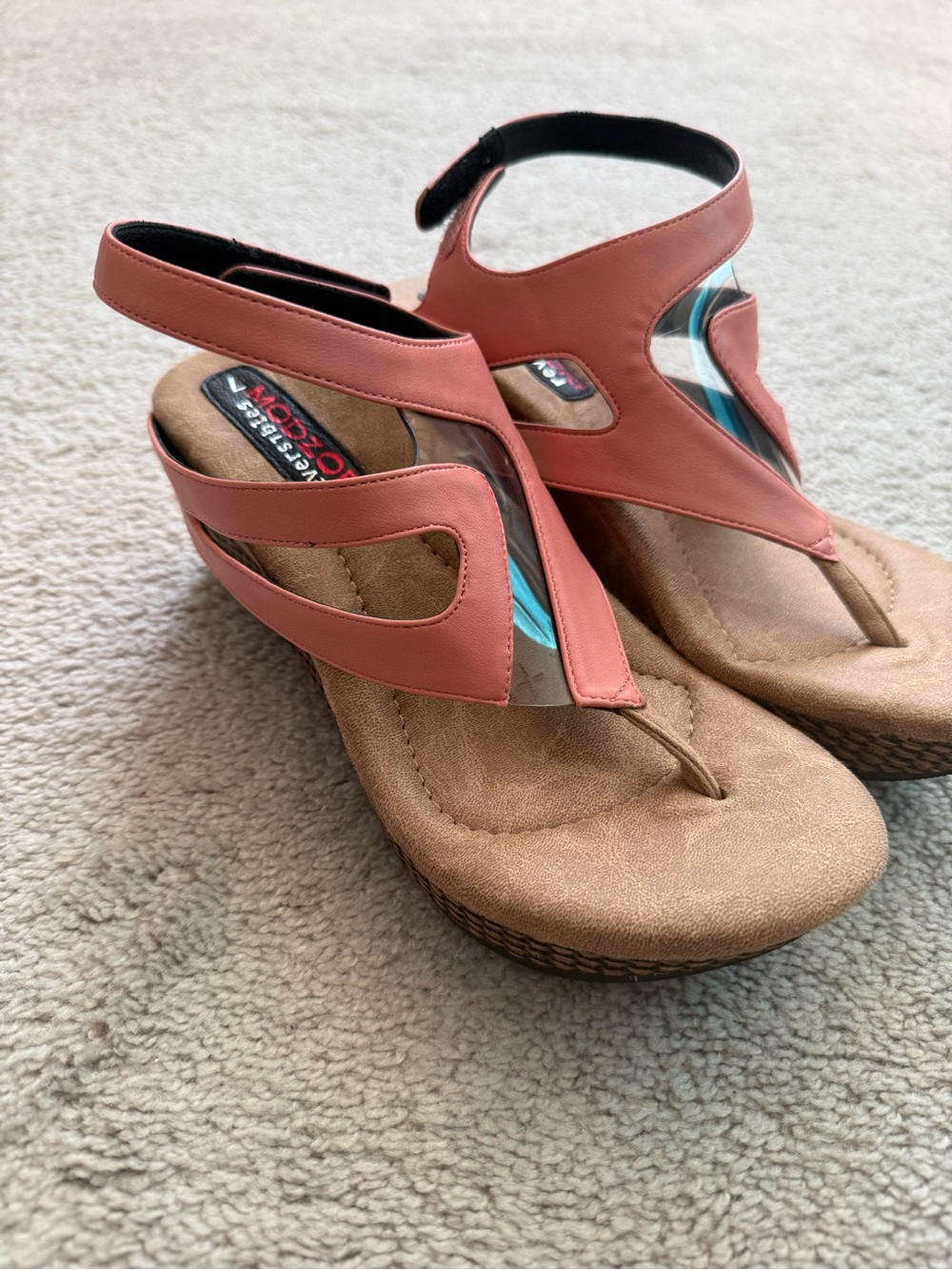 MODZORI SANDALS  reversible Thong Sandals Women’s Comfort Wedge sz. 7 LIKE NEW